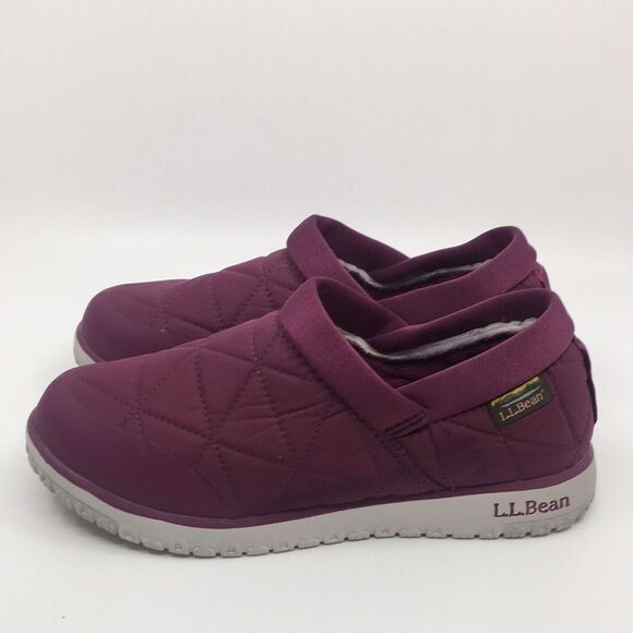 LL Bean Womens's Ultralight PrimaLoft Waterproof Slip-Ons Size 7 Berry Color - Picture 3 of 16